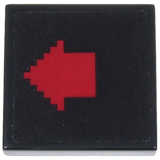 Tile 2 x 2 with Dark Red Arrow Pixelated on Black Background Pattern (Sticker) - Set 71712