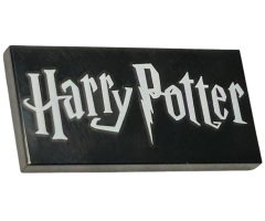 Tile 2 x 4 with White Harry Potter Logo Pattern