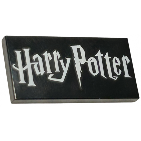 Tile 2 x 4 with White Harry Potter Logo Pattern