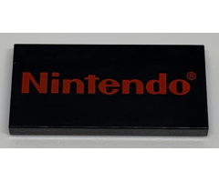 Tile 2 x 4 with Red 'Nintendo' Pattern