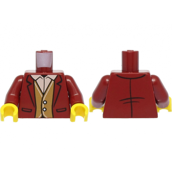 Torso Suit Jacket over Medium Nougat Vest and Light Nougat Shirt Pattern / Dark Red Arms / Yellow Hands