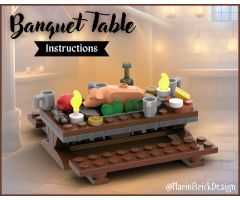 Tavern Banquet Table - Medieval Fantasy moc