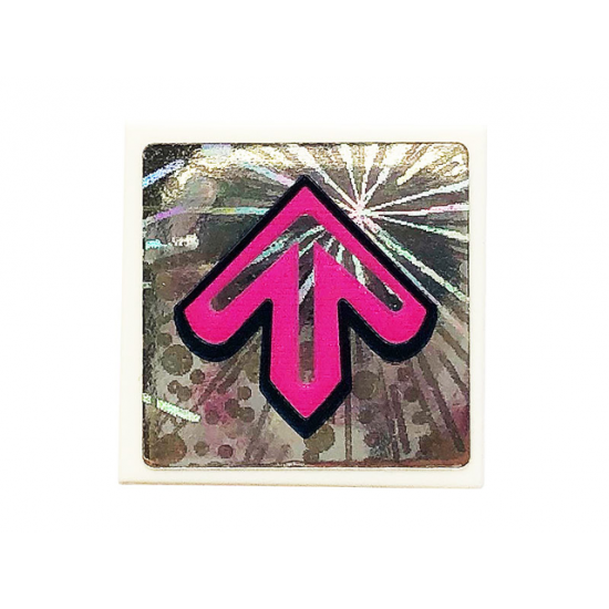 Tile 2 x 2 with Dark Pink Arrow Pattern (Sticker) - Set 41375