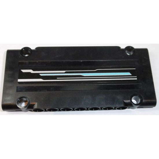 Technic, Panel Plate 5 x 11 x 1 with Silver and Blue Lines Pattern Model Left Side (Sticker) - Set 70165