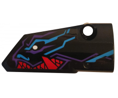 Technic, Panel Fairing # 4 Small Smooth Long, Side B with Medium Azure, Red and Dark Purple Dragon Head Pattern (Sticker) - Set 70642