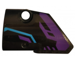 Technic, Panel Fairing # 1 Small Smooth Short, Side A with Dark Purple and Medium Azure Pattern (Sticker) - Set 70642