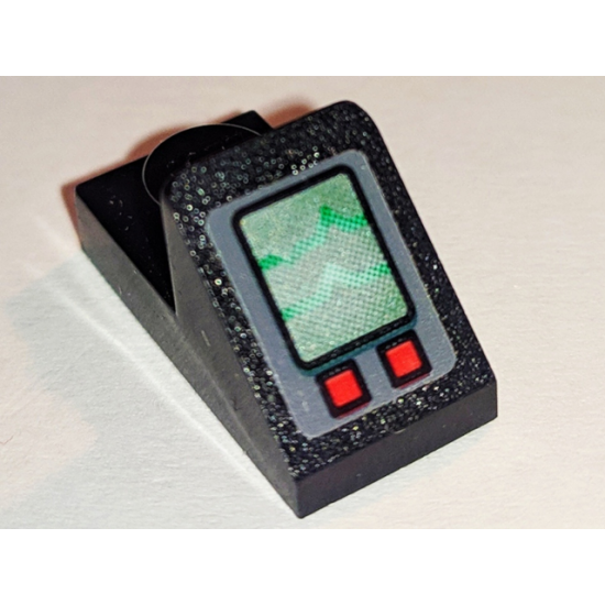 Slope 45 2 x 1 with 2/3 Cutout with Screen and 2 Red Buttons Pattern (Sticker) - Set 70605