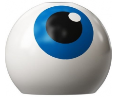 Technic Ball Joint with Eye with Blue Iris and Black Pupil Pattern