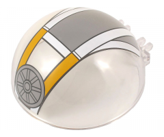 Windscreen 8 x 8 x 3 Canopy Dome Half Sphere with Dual 2 Fingers with White, Light Bluish Gray and Bright Light Orange Republic Gunship Cockpit Pattern