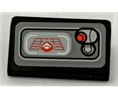 Slope 30 1 x 2 x 2/3 with SW First Order Transporter Screen and Lever with Red Button Pattern (Sticker) - Set 75103