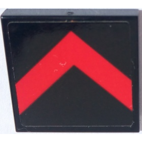 Tile 2 x 2 with Red Chevron/Arrow on Black Background Pattern (Sticker) - Set 70915