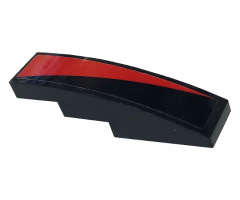 Slope, Curved 4 x 1 with Red Stripe Pattern Model Right Side (Sticker) - Set 76895