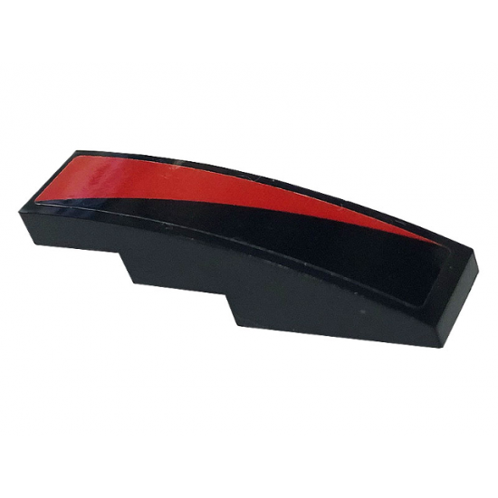 Slope, Curved 4 x 1 with Red Stripe Pattern Model Right Side (Sticker) - Set 76895