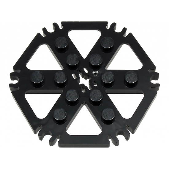 Technic, Plate Rotor 6 Blade with Clip Ends Connected (Water Wheel) - Solid Studs