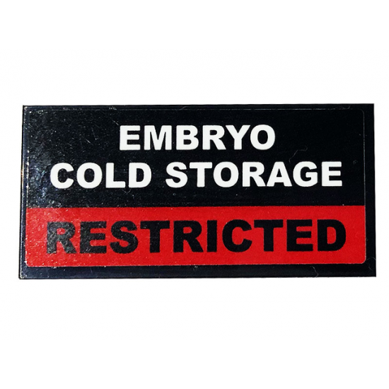 Tile 2 x 4 with 'EMBRYO COLD STORAGE' and 'RESTRICTED' Pattern (Sticker) - Set 75932