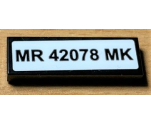 Tile 1 x 3 with 'MR 42078 MK' Pattern (Sticker) - Set 42078