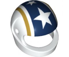 Minifigure, Headgear Helmet Motorcycle (Standard) with Gold and Blue Stripes and White Stars Pattern