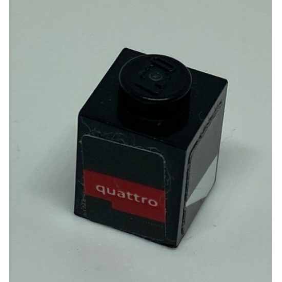 Brick 1 x 1 with 'QUATTRO' and White Trapezoid on Adjacent Sides Pattern Model Right Side (Stickers) - Set 75872