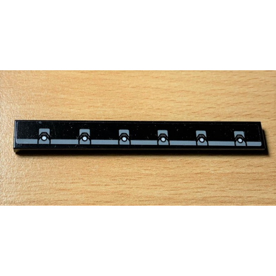 Tile 1 x 8 with Metal Rivets Pattern (Sticker) - Set 42078