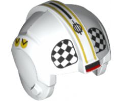 Minifigure, Headgear Helmet SW Rebel Pilot with Black and White Checkered Pattern (U-Wing Pilot)