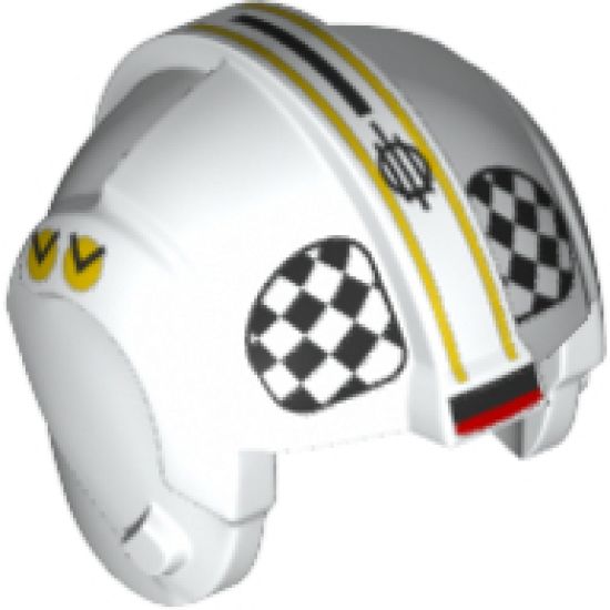Minifigure, Headgear Helmet SW Rebel Pilot with Black and White Checkered Pattern (U-Wing Pilot)