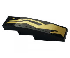 Slope, Curved 4 x 1 with Gold Lightning Energy Pattern Model Right Side (Sticker) - Set 70666