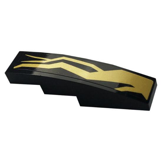 Slope, Curved 4 x 1 with Gold Lightning Energy Pattern Model Right Side (Sticker) - Set 70666