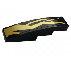 Slope, Curved 4 x 1 with Gold Lightning Energy Pattern Model Left Side (Sticker) - Set 70666