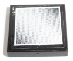 Tile 2 x 2 with Square Side Mirror with White Border Pattern (Sticker) - Set 8071