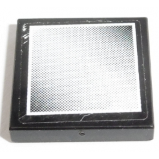 Tile 2 x 2 with Square Side Mirror with White Border Pattern (Sticker) - Set 8071