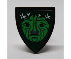 Minifigure, Shield Triangular with Te Fiti Green Face and White Flowers Pattern (Sticker) - Set 41150