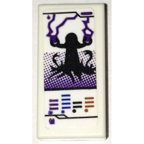 Tile 1 x 2 with Ninjago Game Card with Lord Garmadon's Spinjitzu Pattern (Sticker) - Set 70594