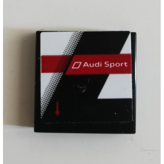 Tile 2 x 2 with White 'Audi Sport' Pattern Model Right Side (Sticker) - Set 75872