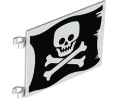 Flag 6 x 4 with Flat Skull and Crossbones (Jolly Roger) Pattern on Both Sides