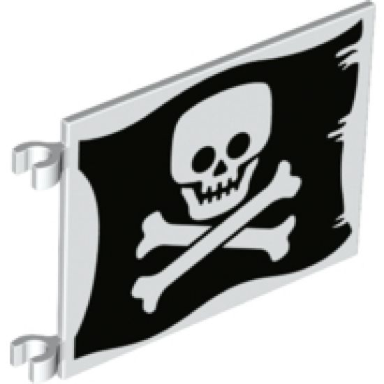 Flag 6 x 4 with Flat Skull and Crossbones (Jolly Roger) Pattern on Both Sides