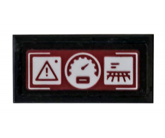 Tile 1 x 2 with Dark Red Control Panel with Speedometer, Triangle and Radar Pattern (Sticker) - Set 76078