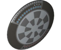 Minifigure, Shield Round with Rounded Front with Dart Board (Dejarik Hologame Board) Pattern