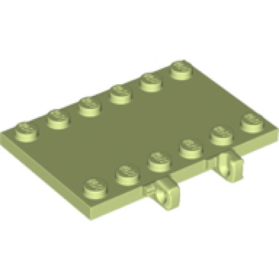 Plate, Modified 4 x 6 with 2 Locking Hinge Fingers on Side, Studs on Edges
