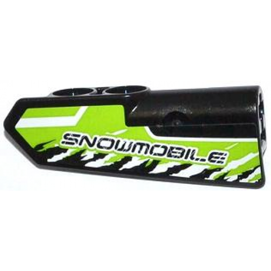 Technic, Panel Fairing #22 Very Small Smooth, Side A with 'SNOWMOBILE' and Black and White Splatters Pattern (Sticker) - Set 42021