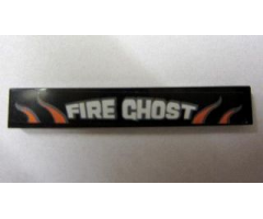 Tile 1 x 6 with 'FIRE GHOST' Pattern (Sticker) - Set 8165