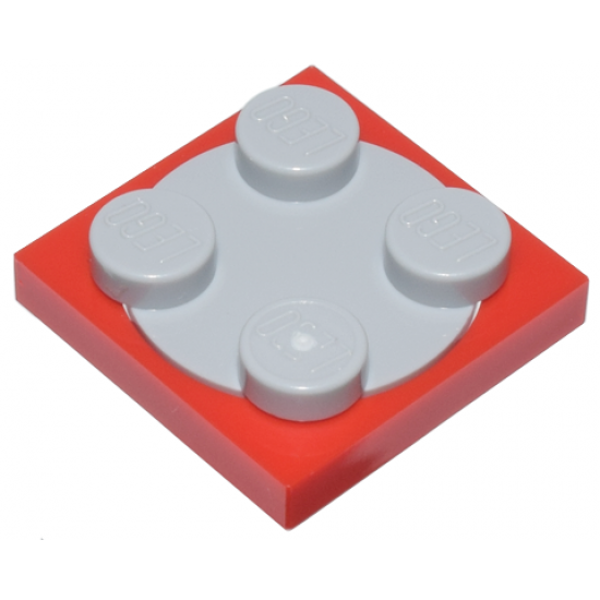 Turntable 2 x 2 Plate, Base with Light Bluish Gray Turntable 2 x 2 Plate, Top (3680 / 3679)