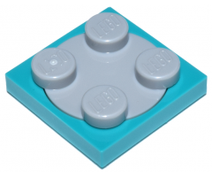 Turntable 2 x 2 Plate, Base with Light Bluish Gray Turntable 2 x 2 Plate, Top (3680 / 3679)