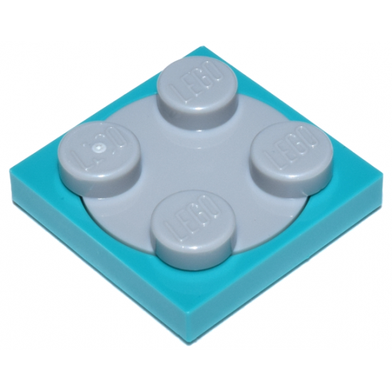 Turntable 2 x 2 Plate, Base with Light Bluish Gray Turntable 2 x 2 Plate, Top (3680 / 3679)