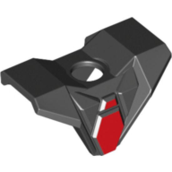 Minifigure, Body Wear Armor Breastplate with Square Shoulder Protection with Red Hexagonal Pattern
