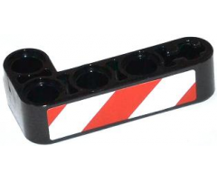 Technic, Liftarm 2 x 4 L-Shape Thick with Red and White Danger Stripes Pattern Model Right Side (Sticker) - Set 42008