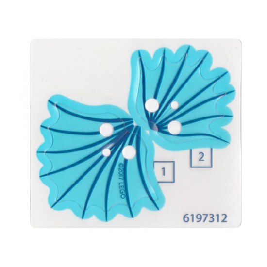 Plastic Cape and Collar with Dark Blue Lines on Trans-Light Blue Background Pattern, Sheet of 2