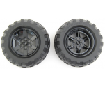 Wheel & Tire Assembly 56mm D. x 34mm Technic Racing Medium, 6 Pin Holes with Black Tire 94.8 x 44 R Balloon (15038 / 54120)