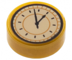 Tile, Round 1 x 1 with Clock Pattern