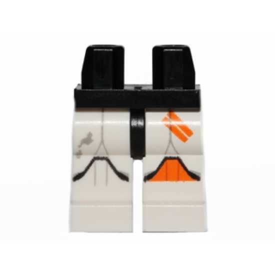 Hips and White Legs with SW Clone Trooper and Orange Left Knee Pad and Two Stripes Pattern