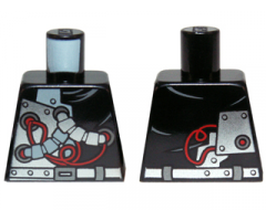 Torso Ninjago with Red Wires and Mechanical Parts Pattern